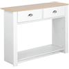 Brigros WeHome - Tavolo Consolle, Tavolo Da Divano Con 2 Scomparti, Consolle Ingresso In Legno Mdf Con Top Naturale, Tavolino Salotto Moderno 100x30x70 Cm, Per Ingresso Soggiorno Salotto (Bianco)
