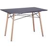 H.J WeDoo Tavolo da Pranzo Rettangolare, Tavolo Cucina Design Moderno MDF Gambe in Legno 110 x 70 x 73 cm Nero