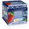 Bonomelli - Infusi Fruttosi, Mela e Mirtillo, Confezione da 12 Filtri, Infusione a Caldo e a Freddo, Ingredienti 100% Naturali (24g)