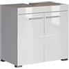 trendteam smart living Mobili, Derivato del Legno, Bianco/Bianco (Alta lucentezza), 60 x 56 x 34 cm
