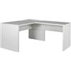 Composad | Scrivania angolare della Linea DISEGNO, (LxAxP) 180x72x169 cm, Colore Laccato Bianco, Ufficio, Made in Italy