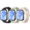 TiMOVO Bracciali sportivi compatibili con Huawei Watch Fit 3, Cinturino Sportivo in Silicone Morbido per Uomini e Donne, Cinturini di Ricambio Regolabili per Huawei Watch Fit 3,Nero+Avorio+Verde