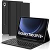 IVEOPPE Tastiera per Samsung Galaxy Tab S9 FE Plus 12.4 2023, Cover Tastiera per Samsung tab S9 Plus, Tastiera Ricaricabile Italiano Bluetooth per Galaxy Tab S9FE/S9+ 12.4, Nero
