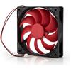 Neuftech ventola 120 mm per PC, alimentatore di rete, silenziosa, 2 pin DC 12 V - rosso