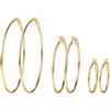 PROSTEEL 3 Paia Set Orecchini Cerchio Donna Grandi Piccoli Semplici, Placcato Oro 18K, Diametro 30 50 70 mm, Oro (Confezione Regalo)