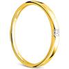 OROVI Anello da donna in oro bianco o oro giallo 0,06 ct solitario diamante anello di fidanzamento 18 carati (750) oro e diamante brillante, Oro, Diamante