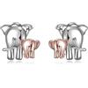 YFN Elefanti Orecchini Argento Sterling Oro rosa Gioielli Moda regalo per Madre Figlia