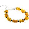 Generic Bracciale da donna in ambra baltica facilmente regolabile, misura polso da 15 cm a 23 cm, Durchschnittliche Größe, Pietra Nichel Plastica, Ambra