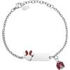 Disney Bracciale Lucky Minnie Collezione Acciaio, Colore Argento, con Coccinella Rossa, Gioielli Bambine e Bambini, 18cm