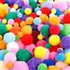AiQInu 1200 Pezzi Pon Pon Colorati, 10/15/20/25/30mm Pom Pom Colorati, per Artigianato Fai-da-Te e Decorazioni Artigianali