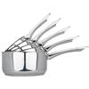 KAMBERG Set 5 Casseruola 12, 14, 16, 18, 20 cm, Acciaio Inox, Manico anti Calor, Tutti Fornelli y induzione