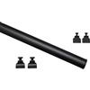 GARDINIA Profilo inferiore da agganciare per tende e tendaggi, carrello per pannelli, incluse strisce adesive e 2 coppie di guide, alluminio, 60 cm, nero opaco