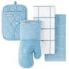 KitchenAid Trapunta Cipolla KT Om PH Set di Asciugamani da Cucina, Guanto da Forno e presina, Cotone e Poliestere, Velluto Blu