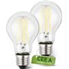 BRILONER - Set di 2 lampade LED filamento E27 A60, CEE A, 5W 1055 lm, luce bianca calda, lampadina LED illuminazione interna, lampada incandescenza equivalente, 60x106 mm