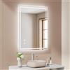 EMKE Specchio Bagno con Illuminazione 80x60 cm, Anti-appannamento, Interruttore Touch, Specchio Bagno Bianco Freddo Dimmerabile, Funzione Memoria, Spegnimento Automatico dopo 3 ore, Specchio LED