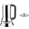 Alessi 9090/1 Caffettiera Espresso In Acciaio Inossidabile 18/10 Lucido & Riduttore Per Caffettiera, Grigio