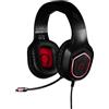 Konix Oberon Cuffie gaming con cavo PC, PS5, Switch 2 e Xbox - Altoparlanti 50 mm - Microfono alta sensibilità - Illuminazione LED rossa - Nero
