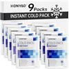 HONYAO Ghiaccio Istantaneo 9 Pezzi, Ghiaccio Istantaneo Monouso per Alleviare il Dolore Gonfiore Distorsioni, Instant Ice Pack per Sport Casa Viaggio Trekking Pronto Soccorso