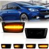 OZ-LAMPE Indicatore di Direzione Laterale a LED per Vauxhall Opel Corsa D Corsa E Insignia A Astra H Adam Meriva B Zafira B, Indicatore Laterale Dinamico a LED Nero, Indicatore di Direzione, 2 Pezzi