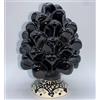 SICILIA BEDDA CAPACI Pigna Siciliana in Ceramica di Caltagirone Decorativa - H 11/12 cm - Nero - Mod. Gambo Decorato Casuale