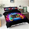 PEIHUODAN Set Copripiumini E Federe per Adolescenti, Arredamento Camera da Letto Gaming Gamer 3D, Set di Biancheria da Letto per Ragazzi. Singolo/Matrimoniale Copripiumino Federa Letto (3D,140x200cm)
