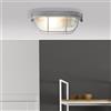 Lightbox Lampada da soffitto industriale - lampada da parete e da soffitto in stile vintage - lampada da barca rustica con pannello in vetro - metallo/vetro grigio/cemento - diametro 21 cm