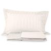 Bellora Completo Letto Set Lenzuola Matrimoniali 100% Raso di Cotone Motivo Rigato Art. Onice (Panna)
