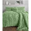 LIZZIE JACOBS Cuddles - Set copripiumino in pile a pelo lungo, double-face, morbido, soffice, raffinato, caldo, comodo, confortevole, coccoloso (verde salvia, singolo)