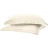 Bonazzi Home, 2 federe per cuscino in raso di puro cotone, misura 50x80cm, 100% MADE IN ITALY (Avorio)