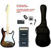 Strumentimusicalitop Kit Chitarra Elettrica Strato caster SMT Sunburst Flammed Marshall MS4 Accessor