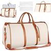MeYuxg Borsone da Viaggio, Porta Abiti da Viaggio, Travel Bag con Custodia Per Scarpe, Grande Borsa da Viaggio Donna, Borsa da Viaggio Porta Abiti Pieghevole, Borsa Per Valigie Sospesa 2 In 1 (Bianco)