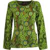 GURU SHOP Guru-Shop, Camicia a Maniche Lunghe Ricamata Hippie Chic retrò, Marrone, Cotone, Dimensione Indumenti:S (36), Maglioni, Felpe a Maniche Lunghe