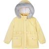 SOLOCOTE Cappotto invernale per bambine Leggero con cappuccio in pelliccia fodera in sherpa polsini a coste Giacca resistente all'acqua per bambini giallo 5 anni