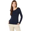 Tommy Hilfiger, Maglietta da Donna a Maniche Lunghe con Scollo Rotondo, Bianco Brillante, M
