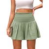 Xnova Pantaloncini Cotone Donna Sportivi, Larghi Shorts con Cintura Elastica, Eleganti Vita Alta Casual Pantaloni Corti Estivi Hotpants (Verde, XXL)