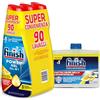 Finish Kit Lavastoviglie; Finish Powergel Detersivo Lavastoviglie Lemon 90 Lavaggi, Curalavastoviglie Limone 250ml