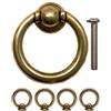 Fuxxer 4 maniglie anticate per cassetti, con occhielli in ferro, in ottone bronzo, 35 mm