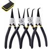 Generic Pinze per Anelli di Sicurezza,Set 4 X 175 MM,Snap Ring Pliers Seeger, Maniglie Antiscivolo,Con Borsa di Tela