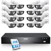 ZOSI 4K Kit Videosorveglianza PoE, 16 Porte 24CH 4K 4TB NVR con 16x 8MP Telecamera PoE, Audio Bidirezionale, Visione Notturna a Colori, Rilevamento AI di Persone/Veicoli, Controllo Remoto, C182