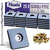 Filzada® 26x Piedini per mobili in Teflon da avvitare - 25 x 25 mm (quadrato) - Scivoli per mobili/scivoli per moquette PTFE (Teflon) incl. viti