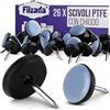 Filzada® 26x Piedini per mobili in Teflon con chiodo - Ø 19 mm (tondo) - Piedini per mobili/piedini per moquette PTFE (Teflon) incl. viti