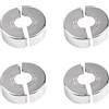 JINJUMEI 4 Pcs Copritubo Termosifone, Rosetta Copritubo Argento Materiale ABS, Termosifone Split due Pezzi Plug-in Copri Buchi Mur, Dimensione del Foro Regolabile per Rubinetti, Radiatori