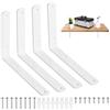 Hmkesoteric 4 Pz Staffe per Mensole Pesanti Bianco, ReggimensolaSupporto Reggi Mensola da Muro, Staffa per Mensola Staffe a L Angolari Metallo per Montaggio Mensola Legno, 200 x 140 x 24mm