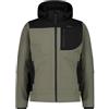 CMP Giacca da uomo in Softshell con cappuccio staccabile, 3A01787N (IT, Numero, 50, Regular, Regular, Verde/Nero)