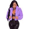 PengGengA Giacca da Donna in Peluche Cappotto corto in Pelliccia Sintetica Autunno e Inverno Collo con risvolto - Viola, S