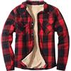Darringls Camicia termica da uomo in pile, calda flanella, per taglialegna, invernale, in pile, a quadri, in flanella, a quadri, in pile, imbottita, per taglialegna, Vino, L