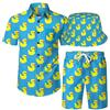 SBKGBIEHG 1 camicia western da uomo, camicie da cowboy da uomo, camicie hawaiane da uomo e pantaloncini set divertenti camicie hawaiane da uomo 1-S, 3 Blu anatra, M
