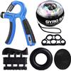 EASJOY Allenamento Mani, Hand Grip Allenamento Avambraccio Gripper - Pacco da 6, Pinza per Avambracci Attrezzi, Molla Avambraccio, Handgrip,Attrezzo per Esercitare Le Dita,Gyroball & Palla Antistress