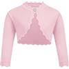 trudge Basic Bolero - Giacca a maniche lunghe, da bambina, per battesimo, colore: bianco / blu navy / nero / rosa / rosso Colore: rosa. 140 cm