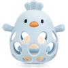 HOTUT Sonaglio Silicone Neonato,Palla Sonaglio per Bambini Femmina Maschio per Neonati, Palla a Presa per Bambini, Senza BPA - Blu